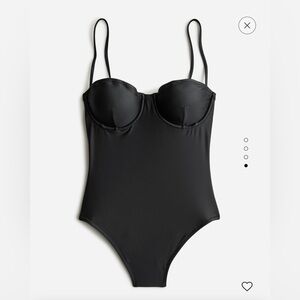 J crew heritage balconette underwire one-piece, black - size 12